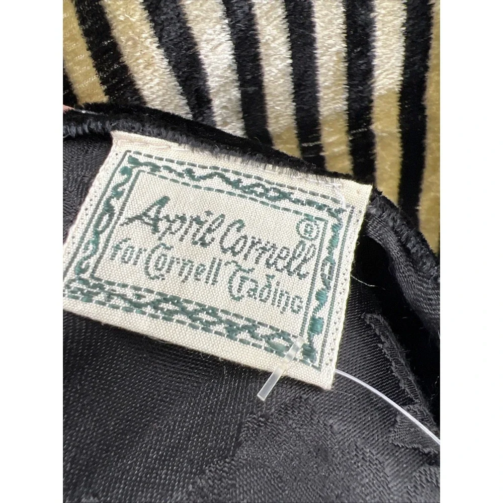 Vintage April Cornell Scarf Striped Velvet Lined Floral Boho Romantic‎